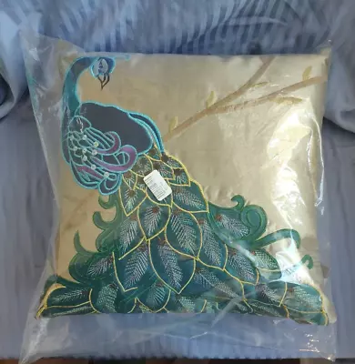 Thro By Marlo Lorenz - Fancy Peacock Pillow #4182 - 16  X 16  - New With Tags • $40