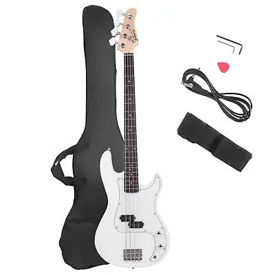 GLARRY 4 String Electric Bass Guitar Full Size Beginner Kit White Christmas Gift • $99.98