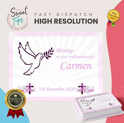 £11.99 • Buy Confirmation Rectangle Edible Cake Topper Decoration Personalised