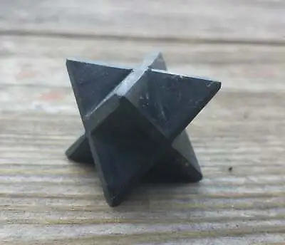 Natural Black Tourmaline Gemstone Merkaba Star (one) - Buy It Now • $6.49