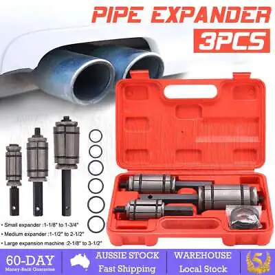 3Pcs Tail Pipe Expander Exhaust Automotive Remover Dent Repair Garage Tool Set • $30.55