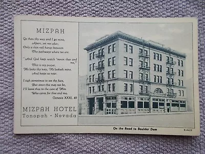 Tonopah Nevada Postcard-1936 RPPC-MIZPAH HOTEL  On The Way To Boulder Dam  ORIG. • $9.99