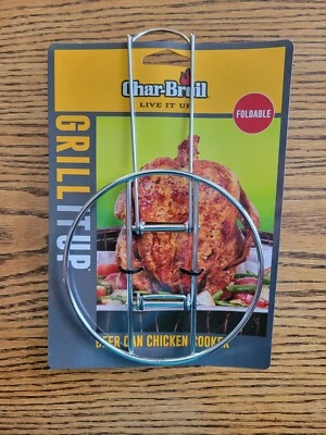 $7 • Buy Char-Broil Foldable Beer Can Chicken Cooker Grill It Up Premium BBQ, Brand New