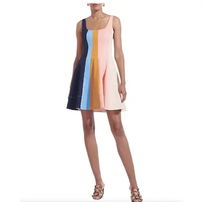 $199 • Buy NWT STAUD Wells Stripe Fit & Flare Minidress Size 2