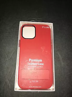 IPhone 12 Red Mini Premium Leather Case • $9