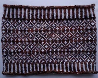 WHITBY ABBEY  Cowl Hand Knit 4ply Fair Isle Scarf Snood Hand Dyed Yarn Royd Moor • £50