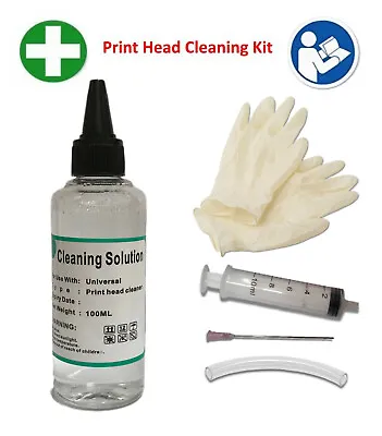 Unblock Print Head Nozzles Fits Epson Printer Cleaning Kit Cleaner Flush Inkjet • £8.95