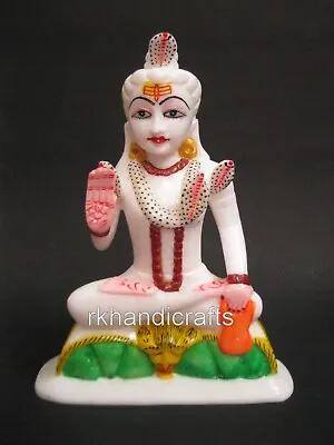 11 Inches White Marble Maha Dev Sculpture Hand Carving Work God Of Power Statue • $232