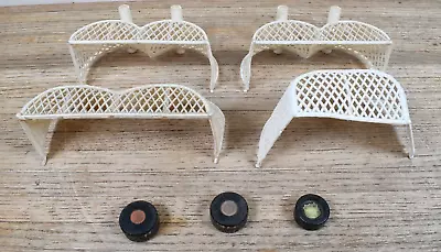 4x Vtg 1950s-60s Table Top Hockey Game Goal Nets + Pucks Coleco Munro Eagle • $21.95