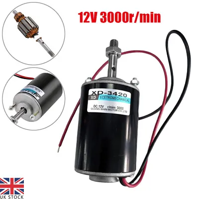 12V 3000RPM Permanent Magnet Electric DC Motor High Speed Generator CW/CCW 30W • £15.99