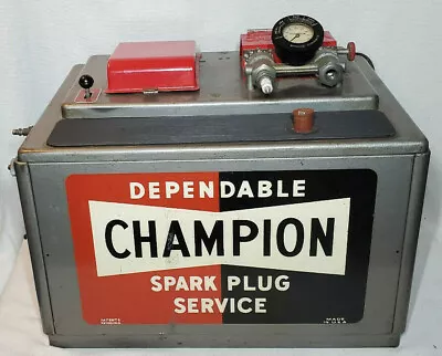 Vtg Champion Spark Plug Service Station Machine Blaster Cleaner Tester Cabinet • $899.99