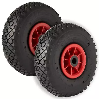 2x Pneumatic Wheel 10  Tyre 3.00-4 Sack Truck Trolley Wheelbarrow Roller Bearing • £18.99