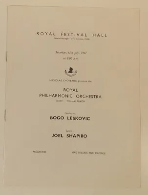 Royal Philharmonic Orchestra (Royal Festival Hall 15th July 1967) • £5