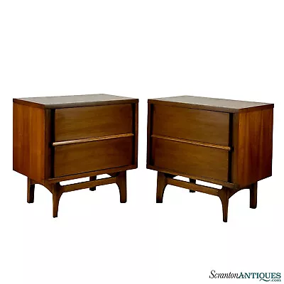 Mid-Century Modern Kent Coffey Predicta Walnut Nightstands - A Pair • $1000