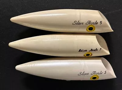 (3) Vintage Silver Horde Salmon Plug Pearl White 4 1/2 Inch (1) Rattles • $12.95