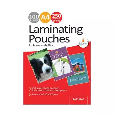 A4 250 Micron Laminating Pouches - Pack Of 100 • £18.99