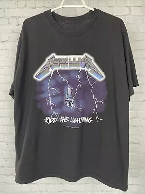 Metallica Ride The Lightning T-Shirt Men's Lg Short Sleeve Music Graphic Black • $15.99