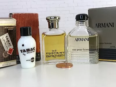 VTG Lot Of 3 Men's Perfumes Cologne “MINI” GIORGIO ARMANI TUSCANY ARAMIS TABAC • $8.99