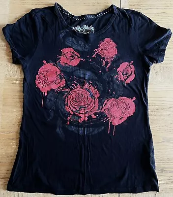 £2.50 • Buy Iron Fist Ladies Bleeding Roses Red/Black Round Neck T-Shirt - Size XL