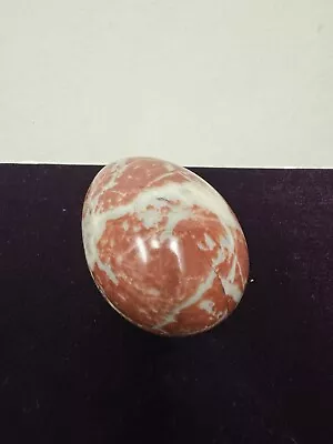 Limoges Red & Gray Marble Egg Jewelry/Trinket Box 3-3/8  • $22