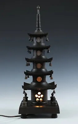 $278.98 • Buy Japanese Old Vintage Wooden Figure Five Story Pagoda Lamp 五重塔