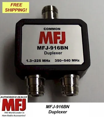 Mfj 916bn 1.8-225 Mhz 350-540 Mhz Duplexer N Female • $64.95