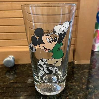 Walt Disney Golf Pint Glass With Golf Ball Glass Impression FREE SHIPPING • $18