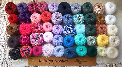 50 Shades*Knitting Wool/Yarn*Odd Balls🌸Mixed Lot 🌸Multicolour Fancy Texture DK • £32