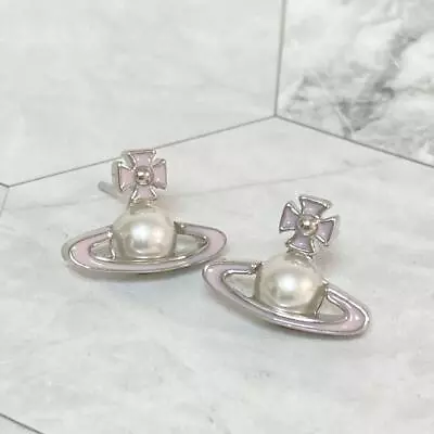 Vivienne Westwood Earrings Pierce Pearl Orb Silver W/drawstring [E4278 • $98.79