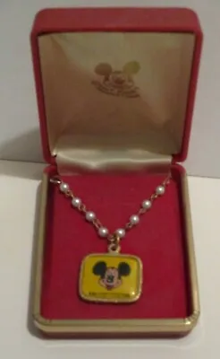 Disney World Vintage 1970's Child's Mickey Mouse Simulated Pearl Charm Bracelet • $37.49