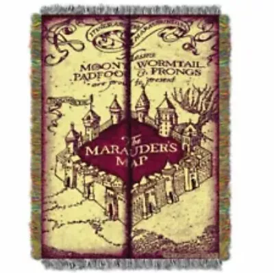 Harry Potter Marauders Map Woven Tapestry Throw Blanket 48x60 Warner Bros. • $19.99