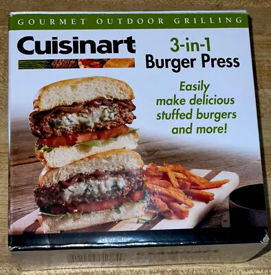 Cuisinart 3 In 1 Smashed Burger Press Patty Maker Burgers & Sliders • $13.50