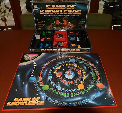 MB Game Of Knowledge Childrens Vintage 1984 Trivia Board Game Boxed Complete • £12.50