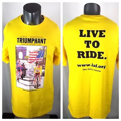 Vintage 1999 Lance Armstrong Shirt (Med) Tour De France “Live To Ride” Yellow • $100