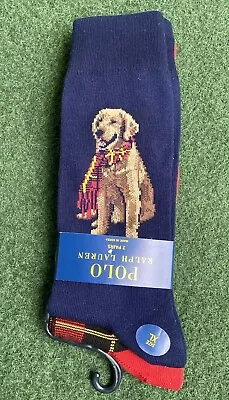 Polo Ralph Lauren Adult Dog Socks 2 Pairs Mens Sock Size 13-16 XL Blue/Red Plaid • $17.99