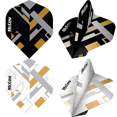 £1.95 • Buy MCCOY Dart Flights Black White Pack Design 1 Set Of 3
