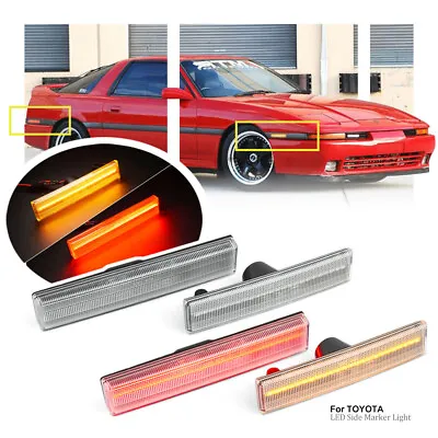 For 86-92 Toyota Supra MK3 A70 Front Rear LED Side Marker Light Lamp Clear Lens • $79.99