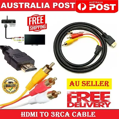 HDMI Male To 3 RCA AV Audio Converter Cable Cord For TV HDTV DVD 1080p Cable AU • $8.99