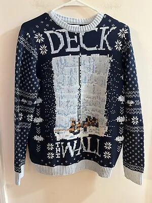 Game Of Thrones Ugly Christmas Sweater Deck The Wall HBO Size Small Unisex Men • $25