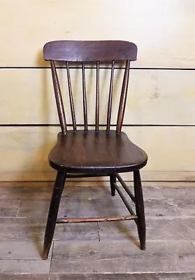 Antique Vintage Wooden Child's Windsor Chair Spindle Back Primitive Country  • $74.95