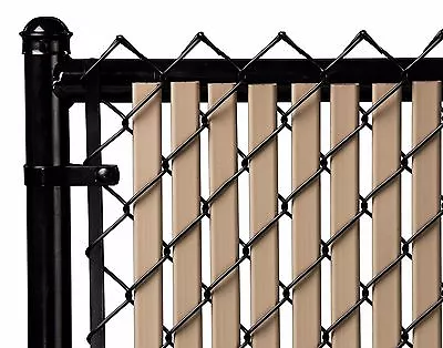 $58 • Buy Chain Link Beige Double Wall Tube™ Privacy Slat For 4ft High Fence Bottom Lock