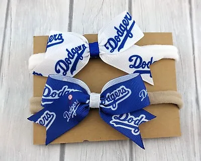 Baby Girl Headbands Baseball Baby Bows And Headband Baby Shower Gift Dodgers • $15.99