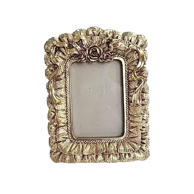 Resin Gold Ornate Picture Frame 3D Decorative Photo Holder Hollywood Regency • $20.99