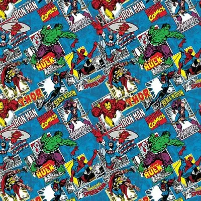 Marvel Comic Burst Blue Covers - Fabric Material • £7