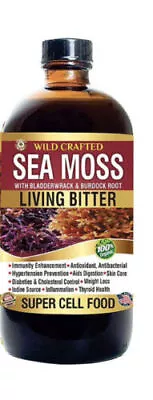 Organic WildCrafted Sea Moss With Bladderwrack & Burdock Root Living Bitter 16oz • $208.95