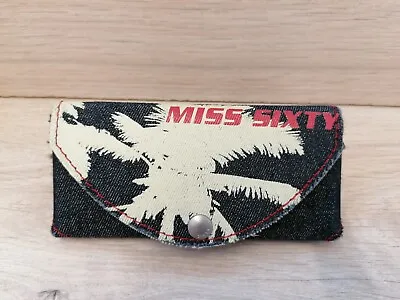 Miss Sixty Blue Denim Triangle Palm Tree Logo Fabric Sunglasses Glasses Case Y2k • £9.99