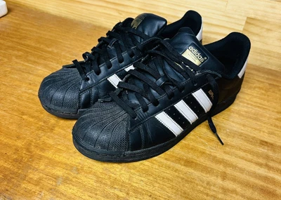 $80 • Buy Adidas Superstar Core Black White Us Size 10 Preowned Great Conditon