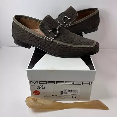 Moreschi 038182 Dark Brown Suede Loafers Men's Size 9.5 With Box & Accessory • $105