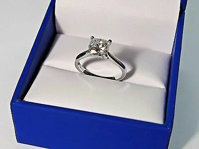 1.50 Ct Cushion Cut Solitaire Moissanite Engagement Ring Solid 14K White Gold • $315.39