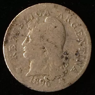 1896 Argentina 5 Centavos Lower Mintage • $0.99
